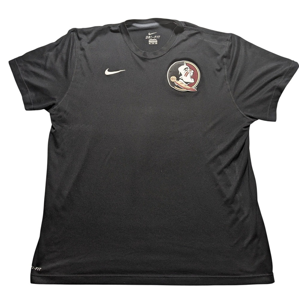 Nike FSU Florida State Seminoles Dri-FIT Shirt Mens XXL Black Performance Tee